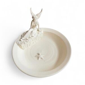 Dreamy Fantasy Art Nouveau-inspired winged mystical figure Trinket Tray